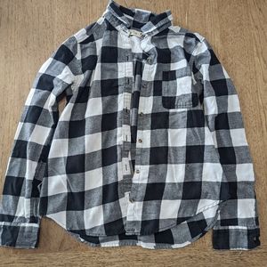 Hollister black and white plaid flannel medium